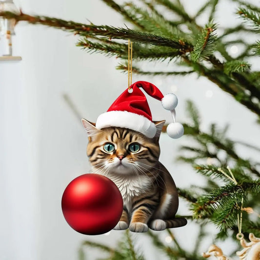 🎄10 stilar😻Katt julgran prydnad✨Hängande kattprydnader