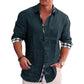 ✨2024 Summer Gentleman Panelklädd Casual Knoppar Pocket Blus