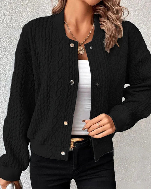 💥Rea 49% rabatt💕Solid stickad cardigan med knappar